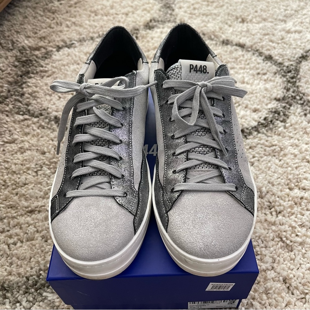 P448 Women's Silver and Gray Sneakers